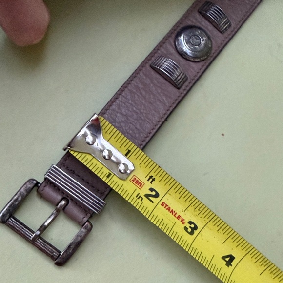 Vintage 80’s Escada dark tan Leather Belt with silver hardware main image 4